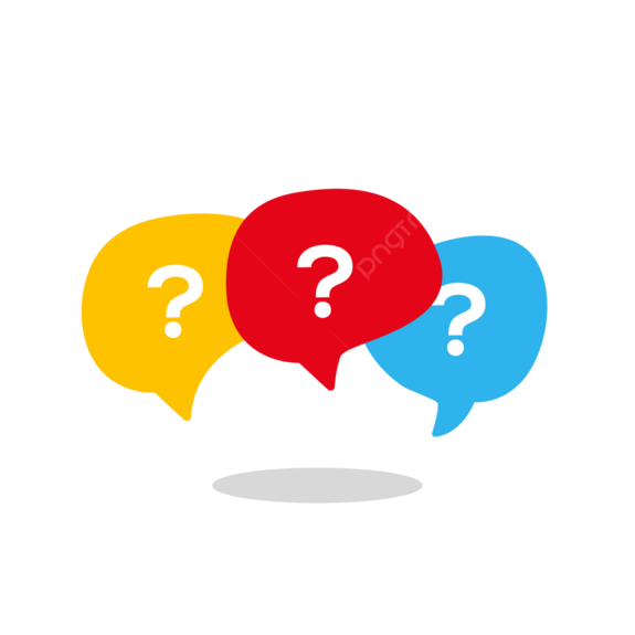 Pictogramme avec 3 phylactères à l'intérieur desquels il y a un point d'interrogation